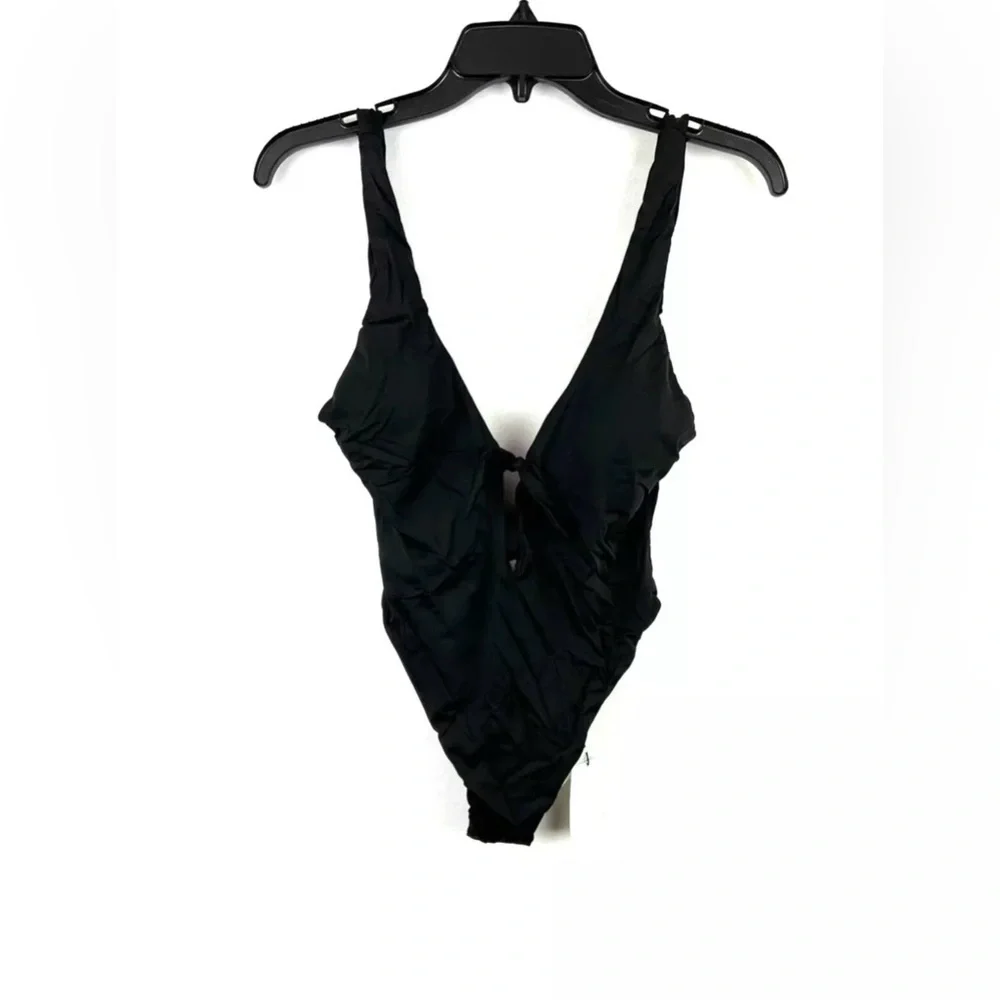 Bikini Lab Womens Keyhole Front One Piece Swimsuit Black Medium